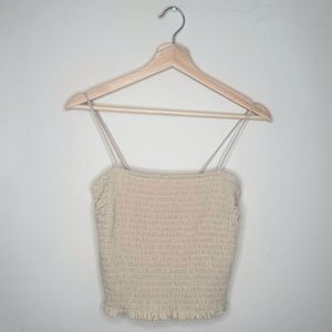 Abercrombie & Fitch Cropped Spaghetti Smoked Cami Top
